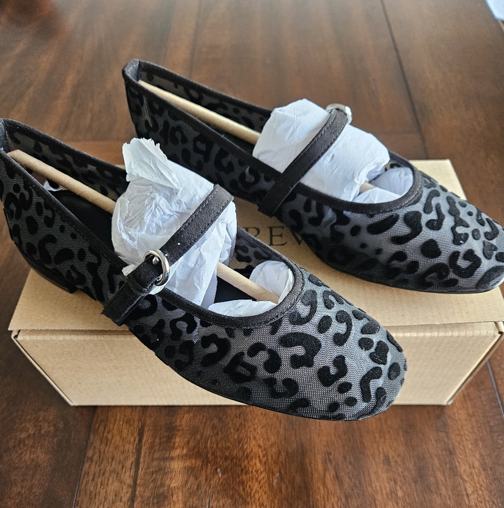 J.Crew Leopard Mesh Mary Jane Flats, 9, Black - Picture 8 of 11